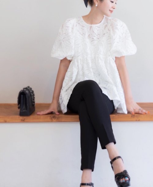 babydoll blouse/white - akiki