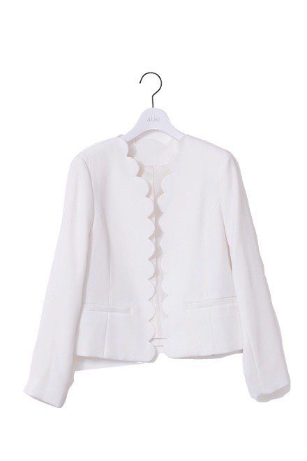 restock】scallop scallop jacket/white - akiki