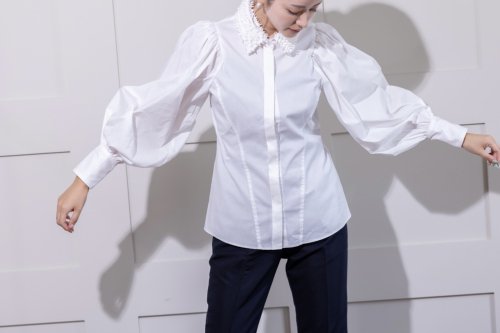 arimatsu peplum blouse/white - akiki