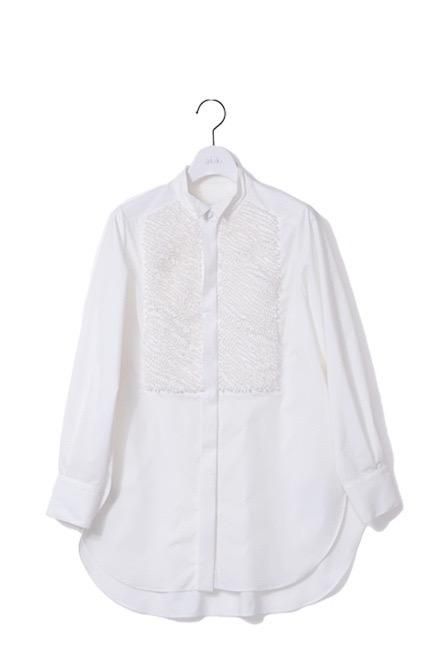 arimatsu flyfront blouse/white - akiki