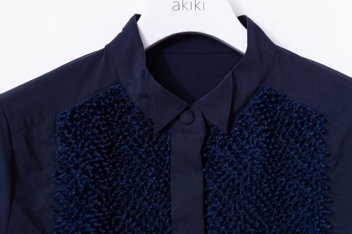 arimatsu flyfront blouse/white - akiki