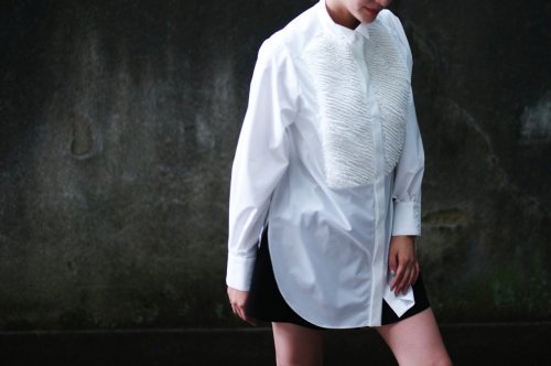 arimatsu flyfront blouse/white - akiki