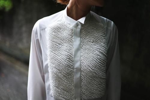 arimatsu flyfront blouse/white - akiki