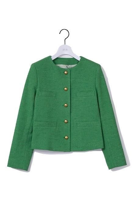 値頃 【新品タグ付き】値下げ bishu jacket/green tweed ノーカラー