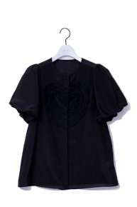 tulle heart blouse/black  </a> <span class=