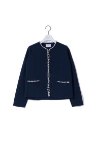 【pre order】pearl knit jacket/navy  </a> <span class=