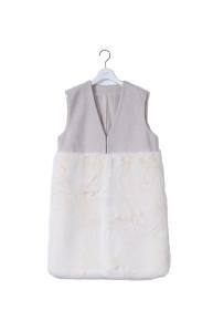 eco fur long gilet/ecru   </a> <span class=