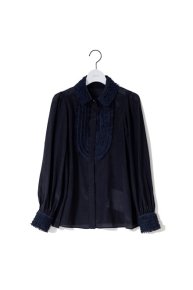 tulle flower blouse/navy  </a> <span class=