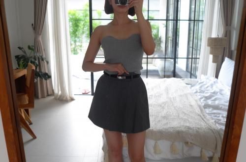 akiki スカート new skirt style culottes/gray - akiki