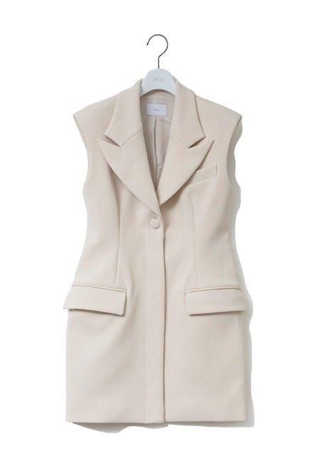 sleeveless jacket dress/ecru - akiki sleeveless jacket dress/ecru - akiki