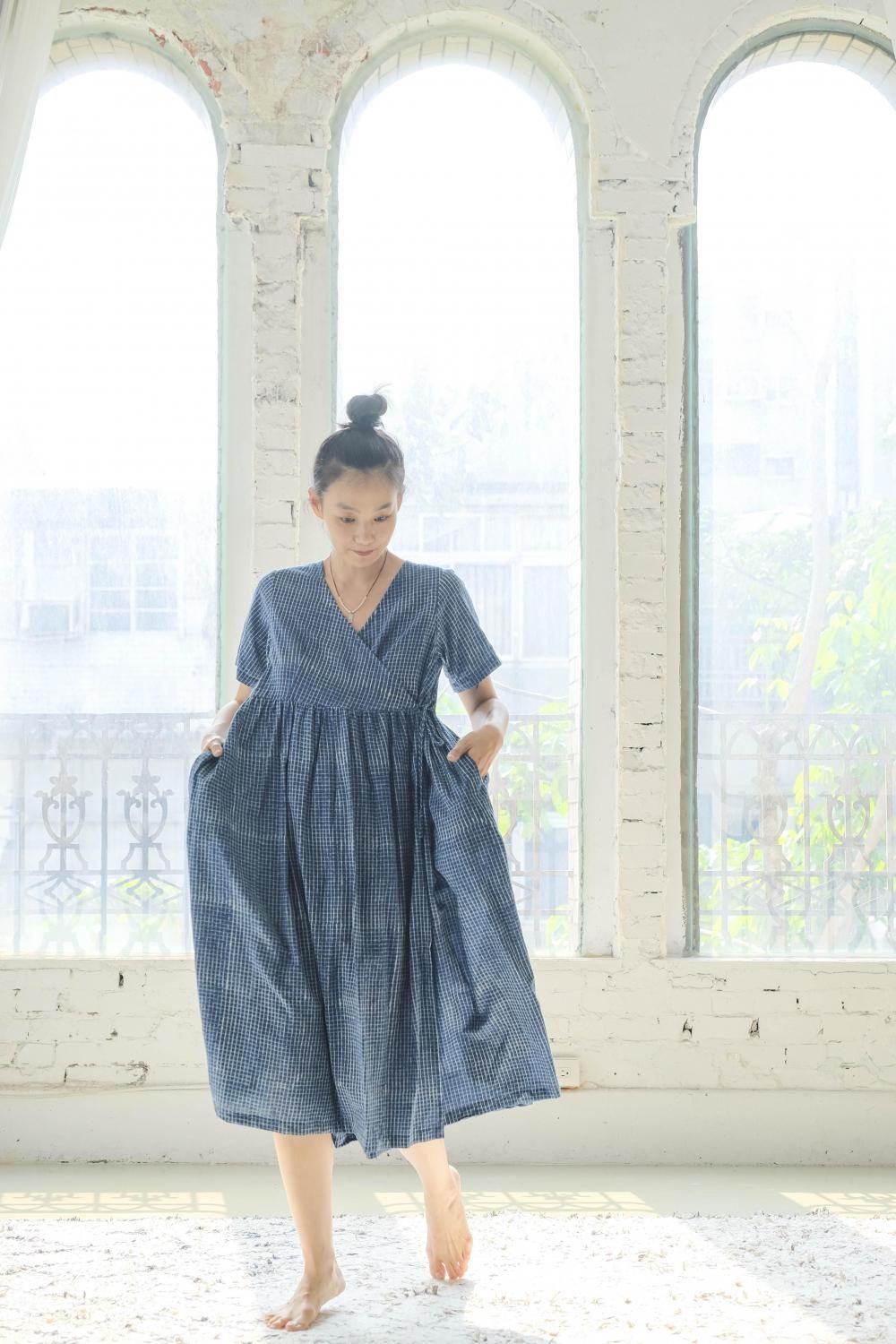 新品未使用　Khadi&co　カディアンドコー　インド綿　カシュクール　ドレス EPOCA DI BASE】 コンパクトウールフラノ