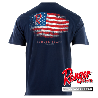 【Ranger Boats レンジャーウェア】Ranger SS Tee with Ranger American Flag
Logo - Navy, M