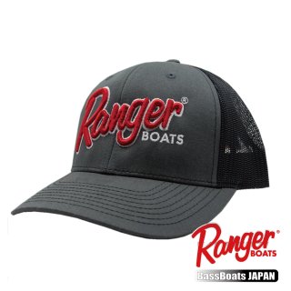 【Ranger Boats レンジャーウェア】チャコールブラック メッシュロゴキャップ