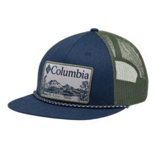 【コロンビア／Columbia】フラットブリム スナップバック キャップ　ネイビー＆グリーン
